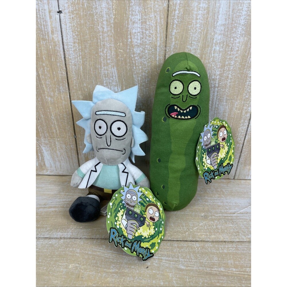 NWT Rick and Morty Rick Sanchez/Pickle Rick Plush Figures Adult Swim Toy Factory